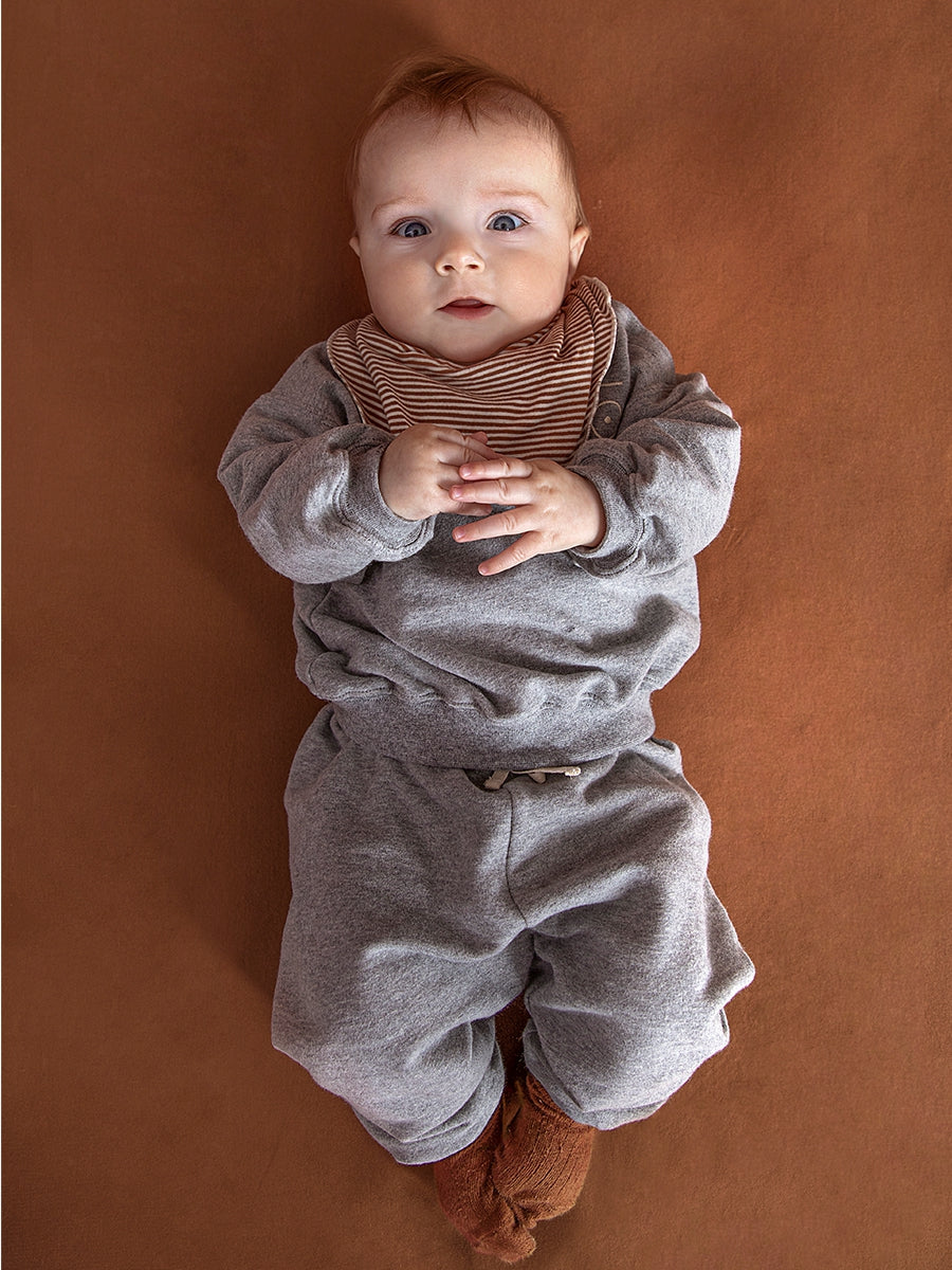 Baby Dropped Shoulder Sweater Gots - Gray Melange