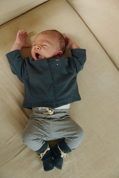 Baby Leggings Gots - Blue Gray - Cream