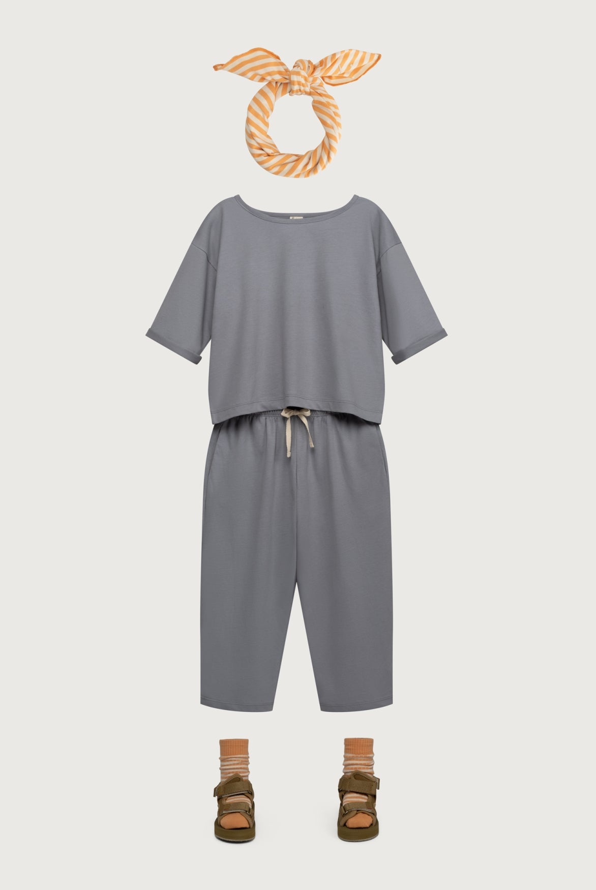 Pull Up Trousers Gots - Stone Gray