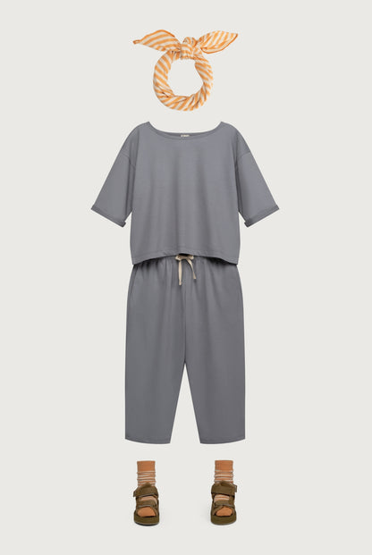 Pull Up Trousers Gots - Stone Gray