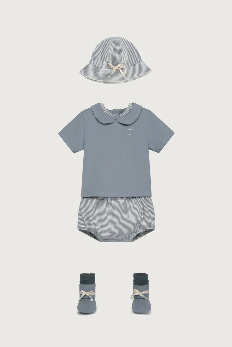 Baby Bloomer Gots - Stone Gray/Cream