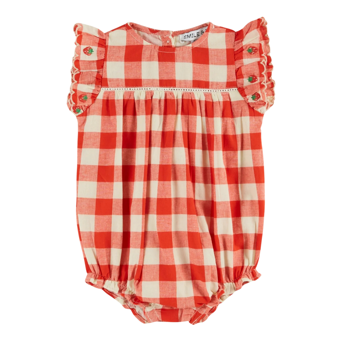 Playsuit Aardbeien - Vichy Rood