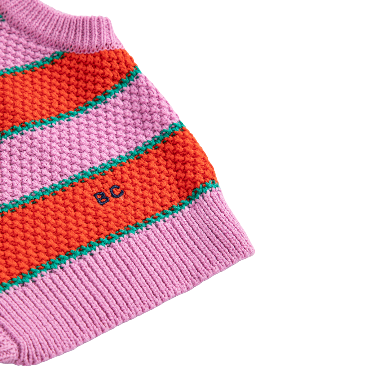 BC Striped knitted vest - Roze