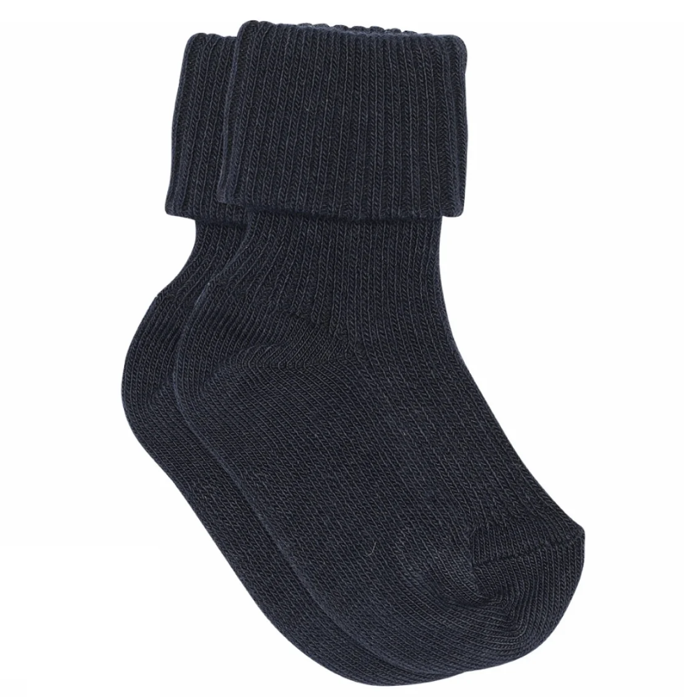 Cotton Rib Baby Socks - Navy