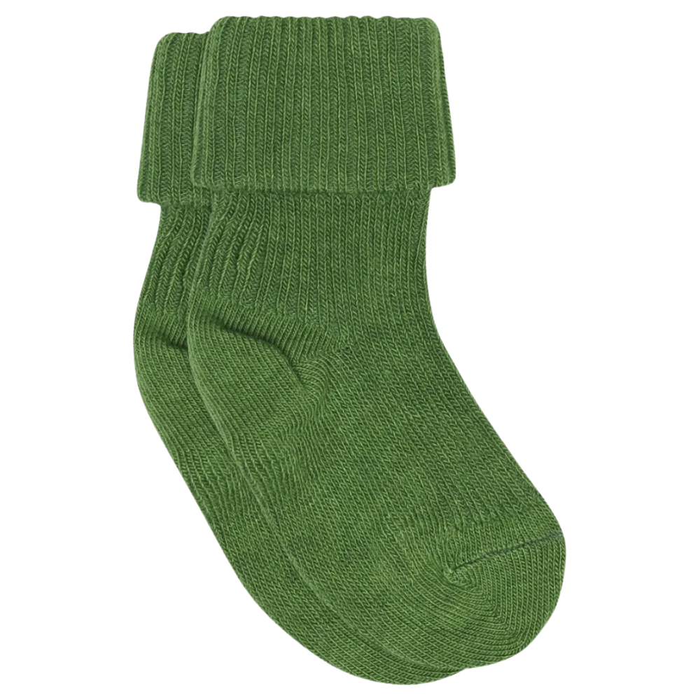 Cotton Rib Baby Socks - Artichoke Green