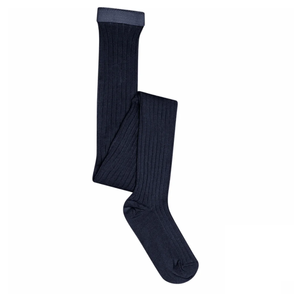 Cotton Rib Tights - Navy
