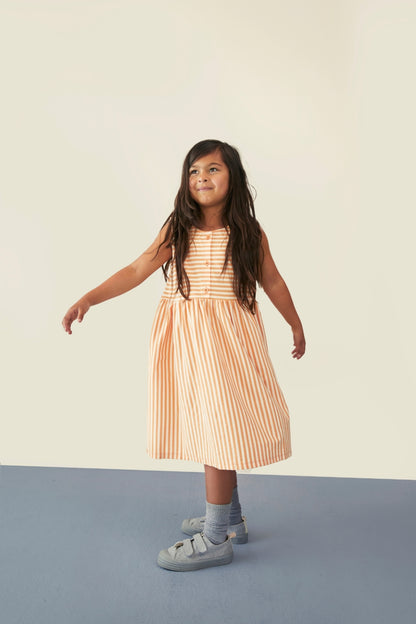 Sleeveless Dress Gots - Melon - Cream