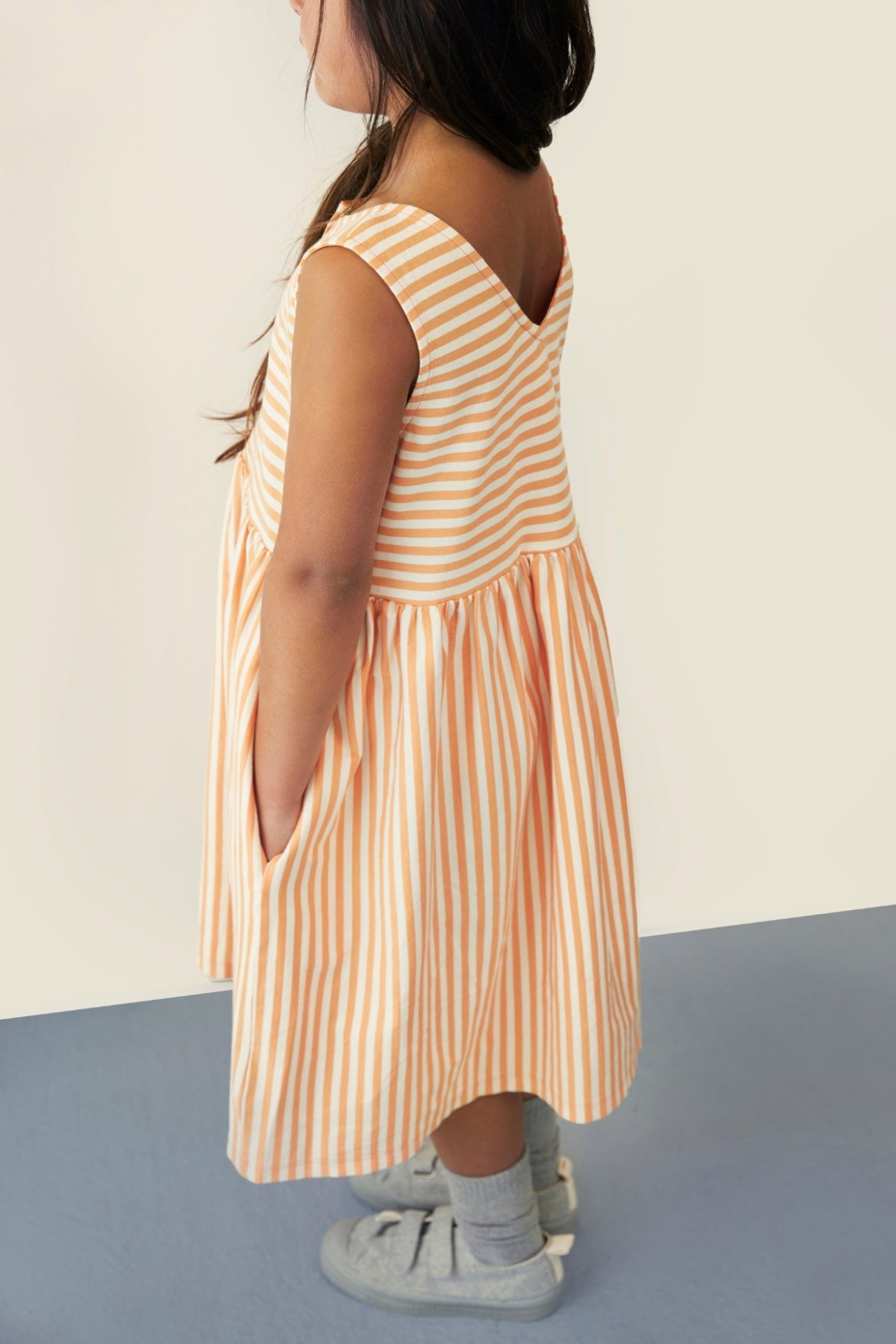 Sleeveless Dress Gots - Melon - Cream