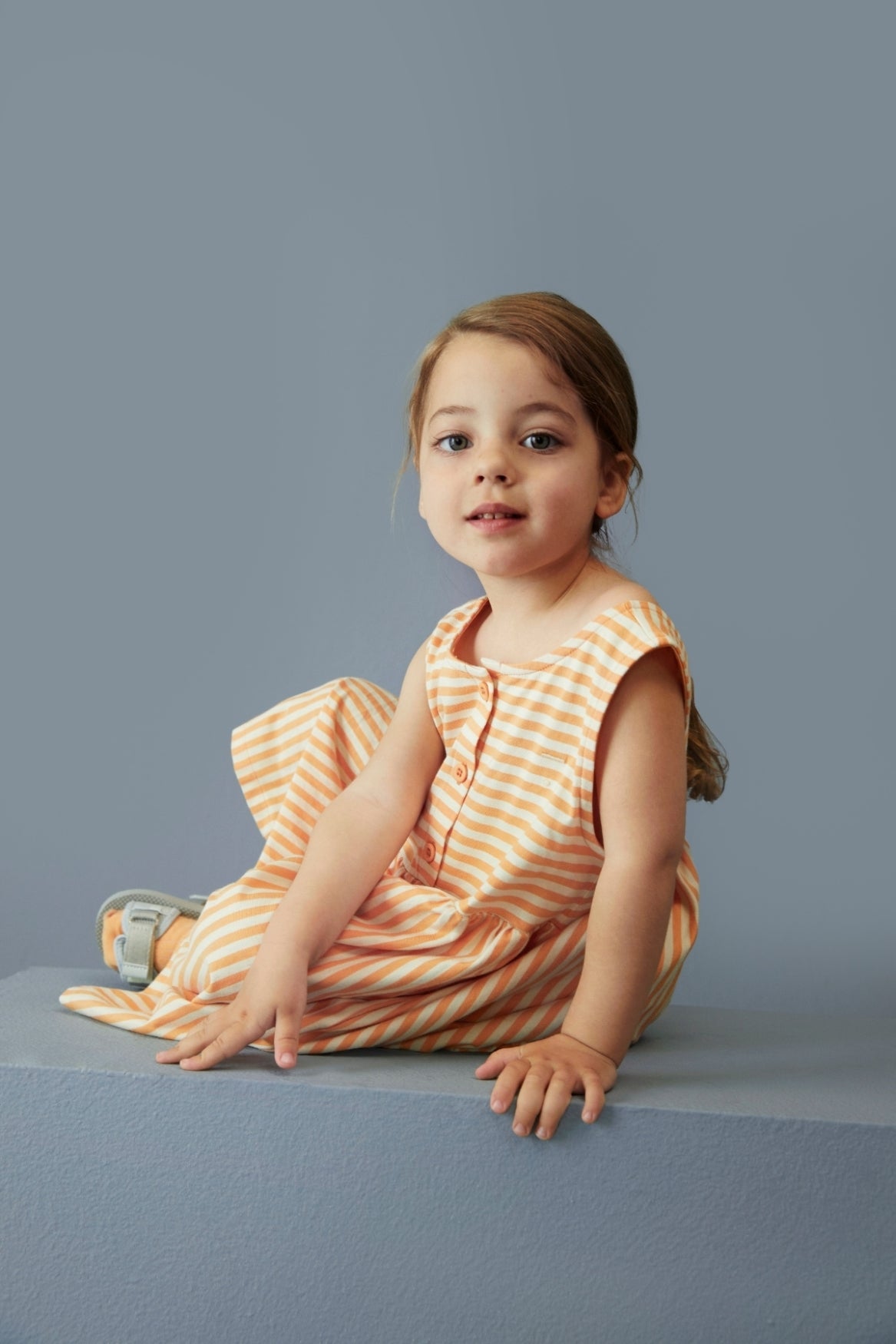 Sleeveless Dress Gots - Melon - Cream