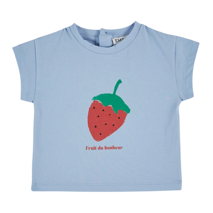 T-shirt Aardbei - Licht Blauw