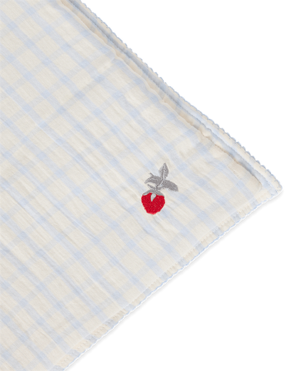 Gevoerd Deken - Gingham Sky blue