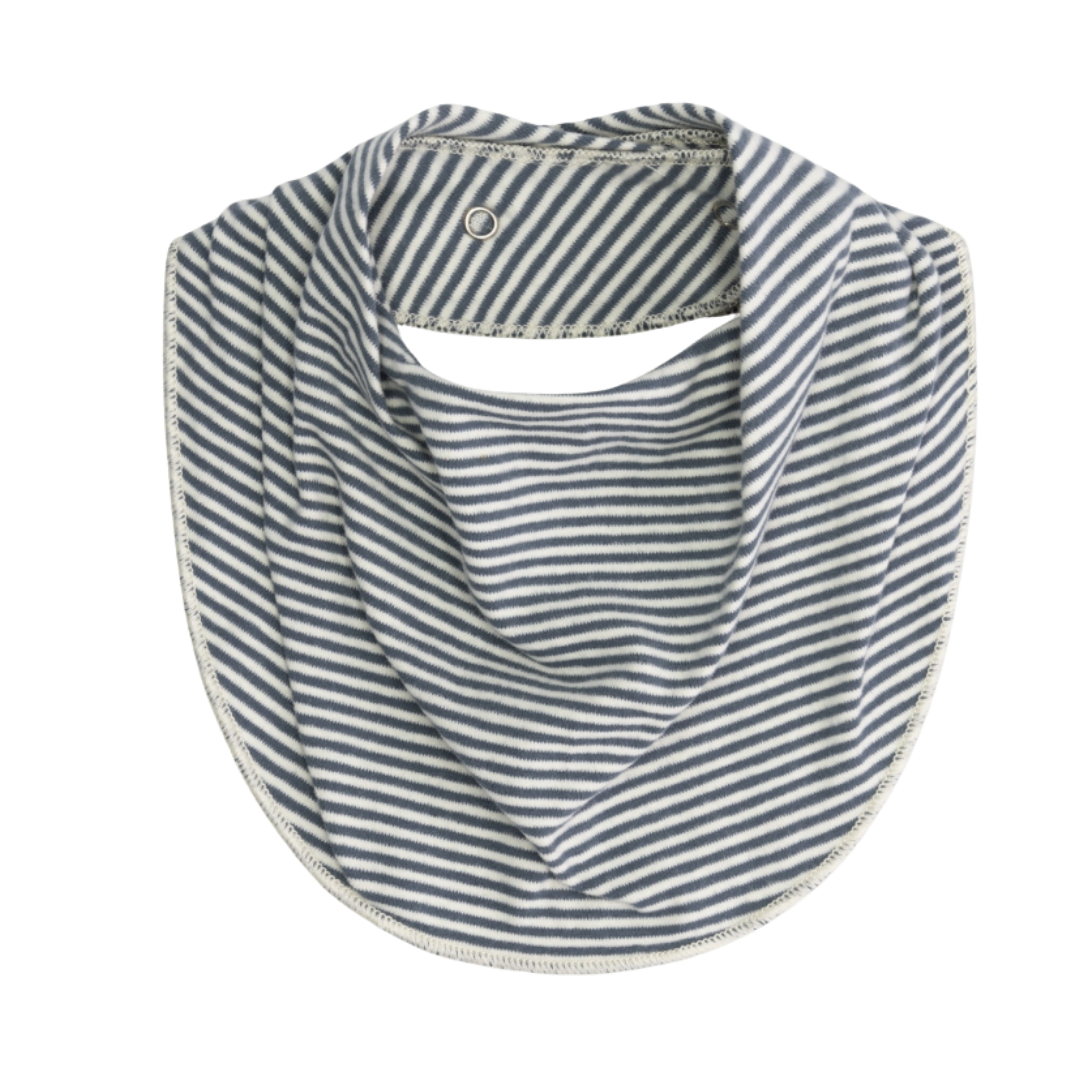 Baby Bib Gots - Blue Gray - Cream