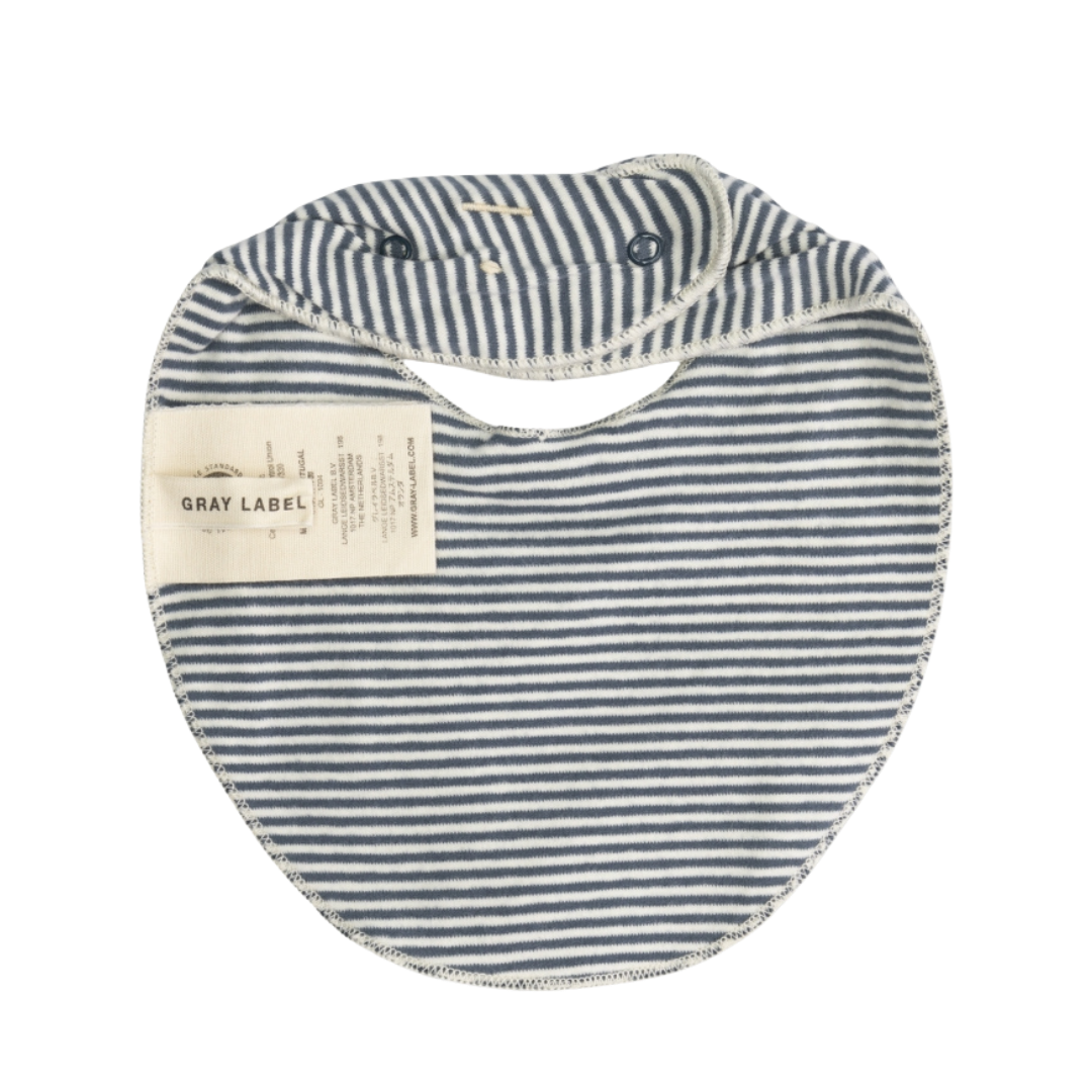 Baby Bib Gots - Blue Gray - Cream