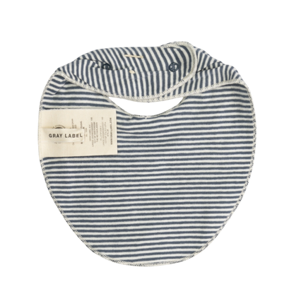 Baby Bib Gots - Blue Gray - Cream