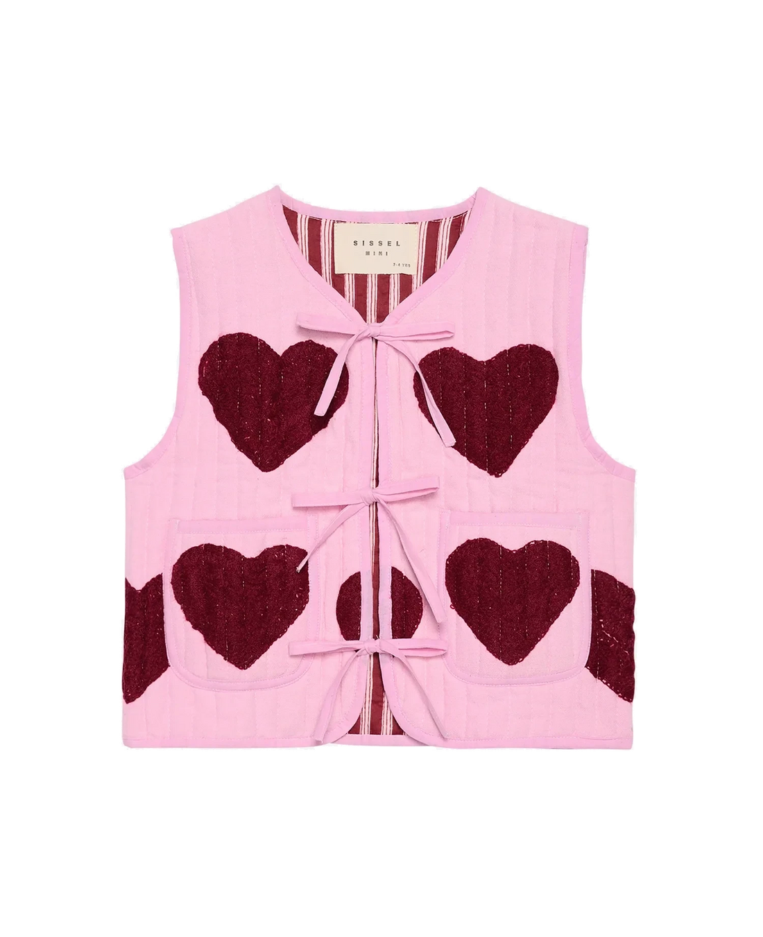 Honey Mini Vest - Burgandy Hears