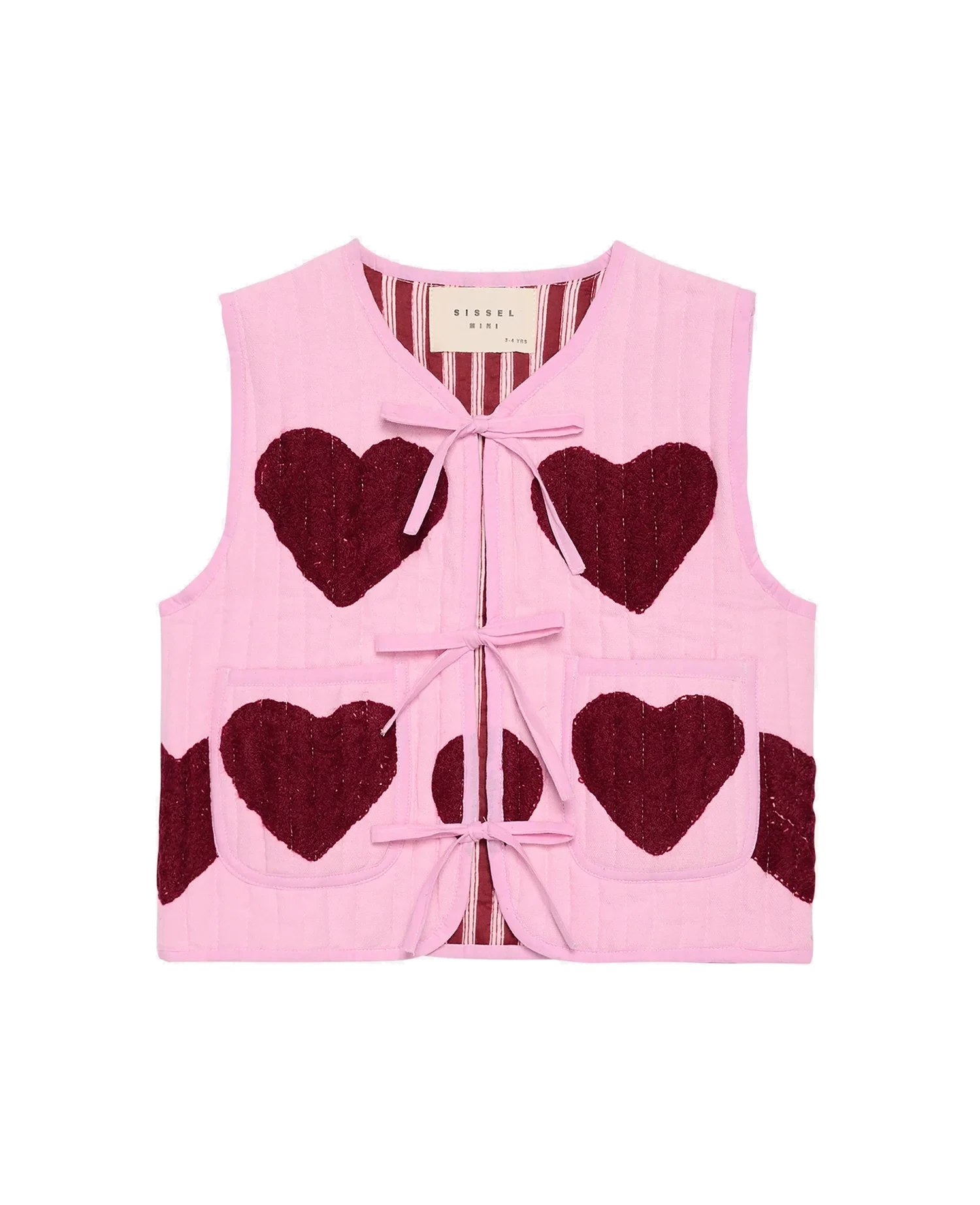 Honey Mini Vest - Burgandy Hears