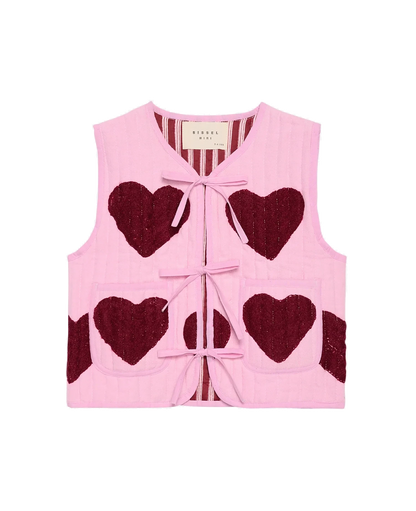 Honey Mini Vest - Burgandy Hears