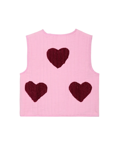 Honey Mini Vest - Burgandy Hears