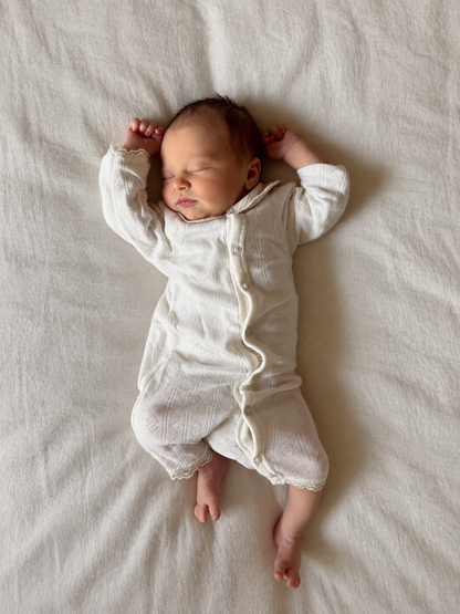 Jumpsuit wol/zijde ajour - wit