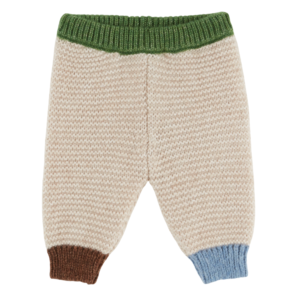 Knitted Garter Stitch Trousers - Farine
