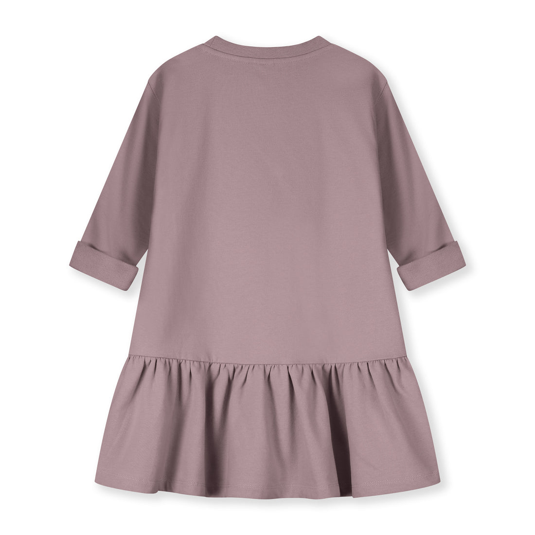 L/S Frill Dress GOTS - Berry