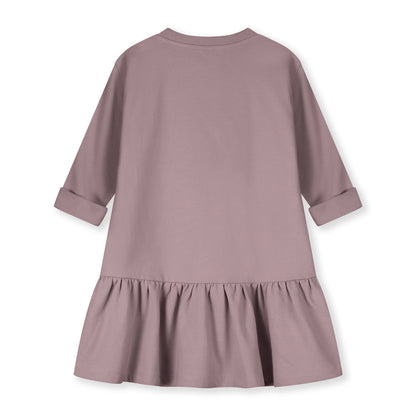 L/S Frill Dress GOTS - Berry