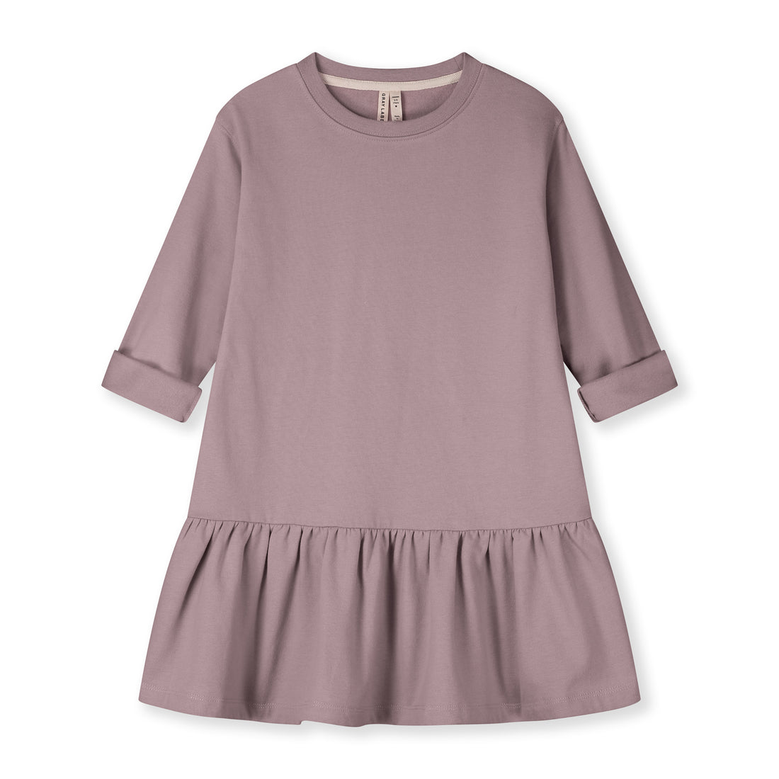 L/S Frill Dress GOTS - Berry