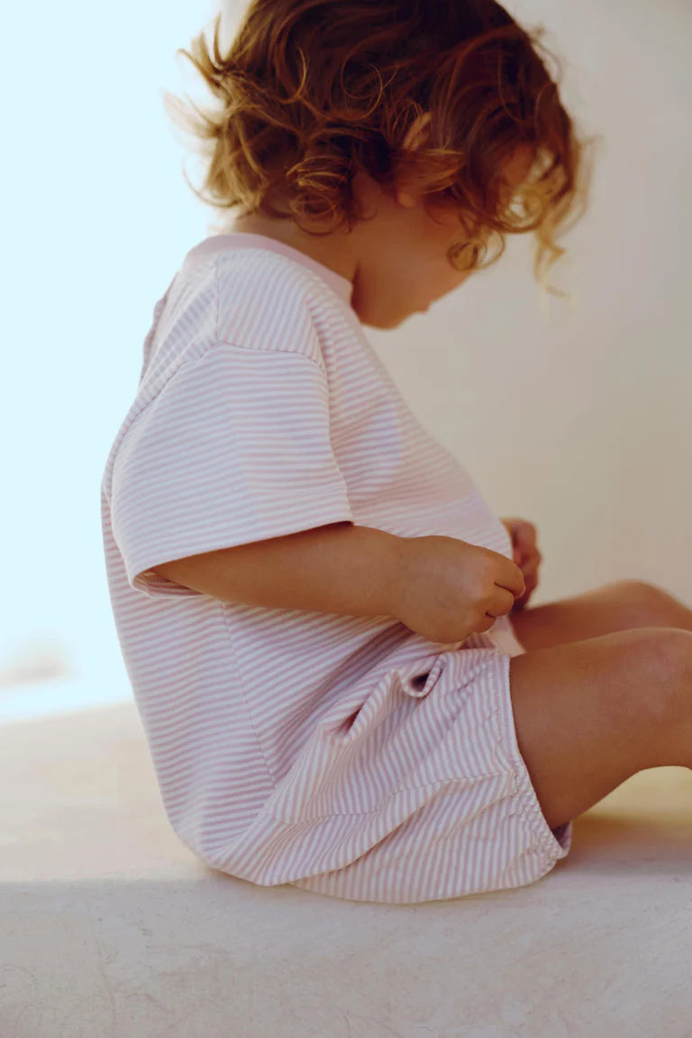 Baby Tee Suit Gots - Faded Pink/Cream