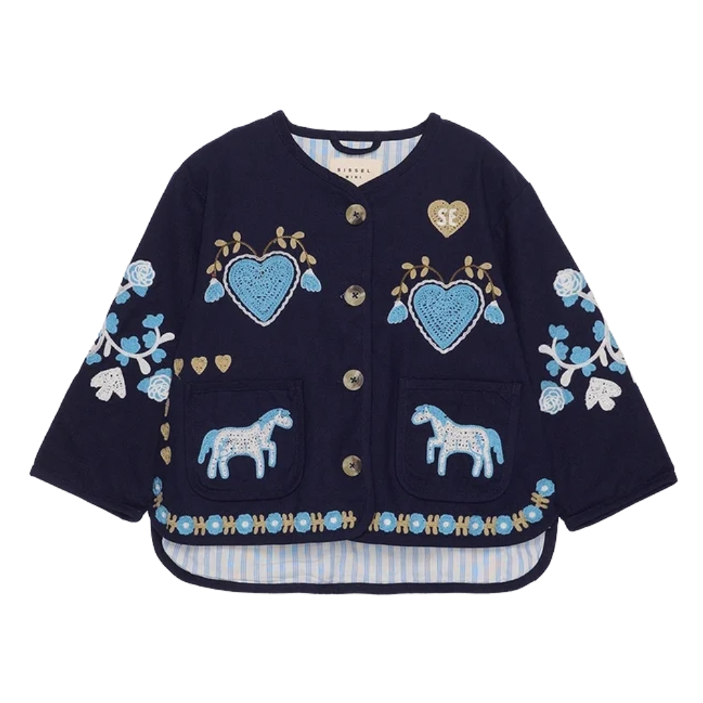 Maggie MINI Jacket - Navy Horses