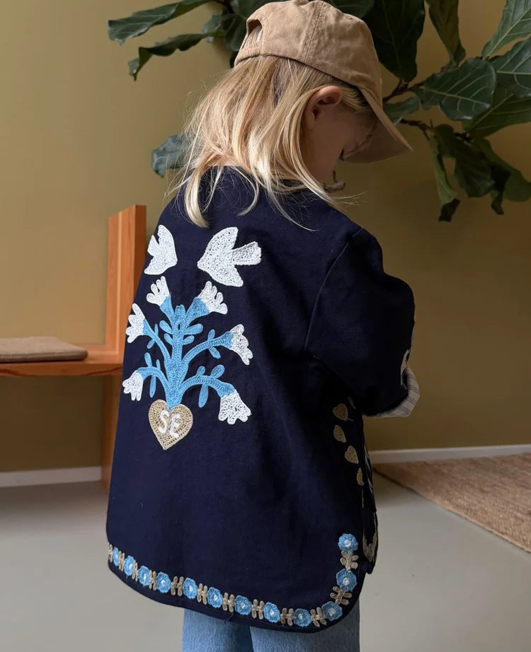 Maggie MINI Jacket - Navy Horses
