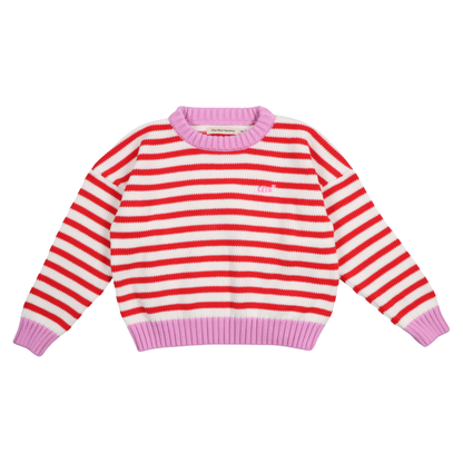Marigold Jumper Tulip Red &amp; Pink Lavander Stripes
