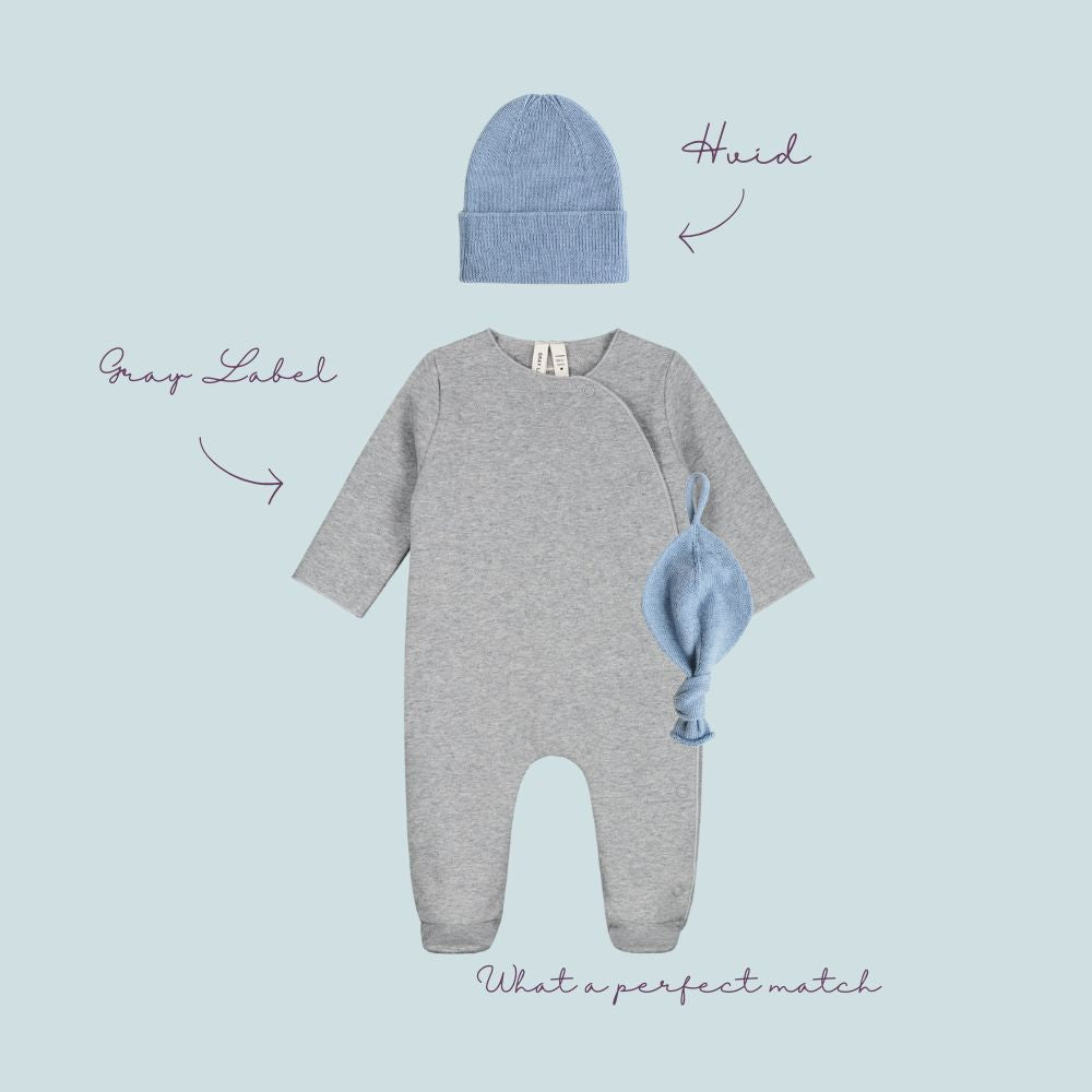 Baby Boy Hvid &amp; Gray Label Newborn Set