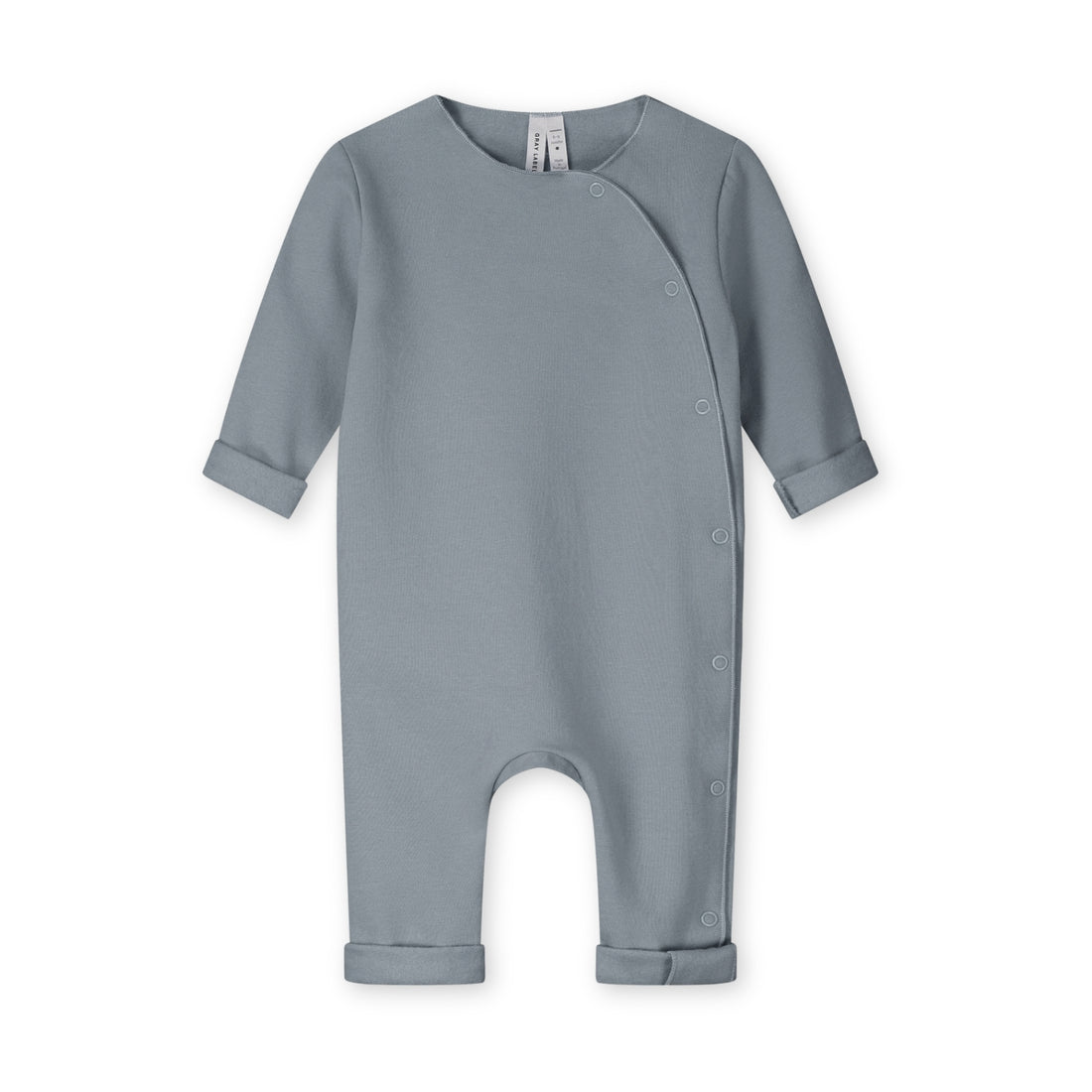 Baby Suit With Snaps Gots - Stone Gray