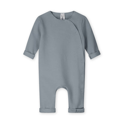 Baby Suit With Snaps Gots - Stone Gray