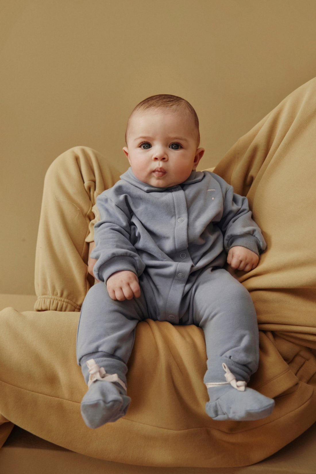 Baby Collar Suit Gots - Stone Gray