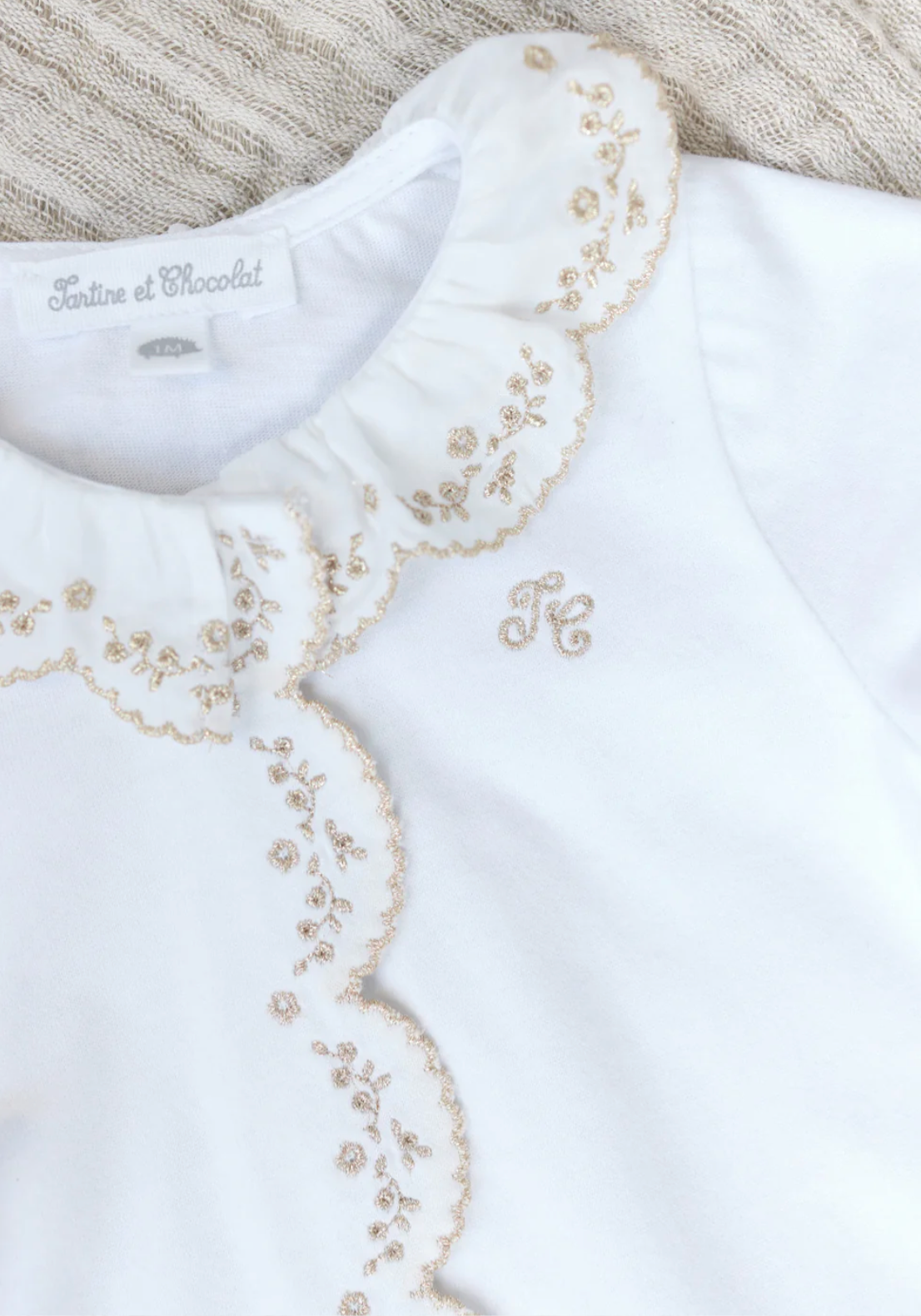 Baby Pyjama Gouden Detail - Wit