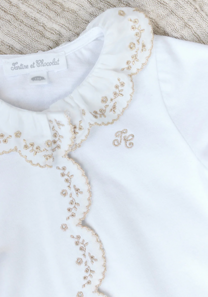 Baby Pyjama Gouden Detail - Wit