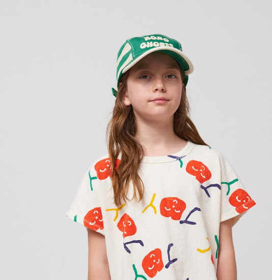 Bobo Choses Green Stripes cap