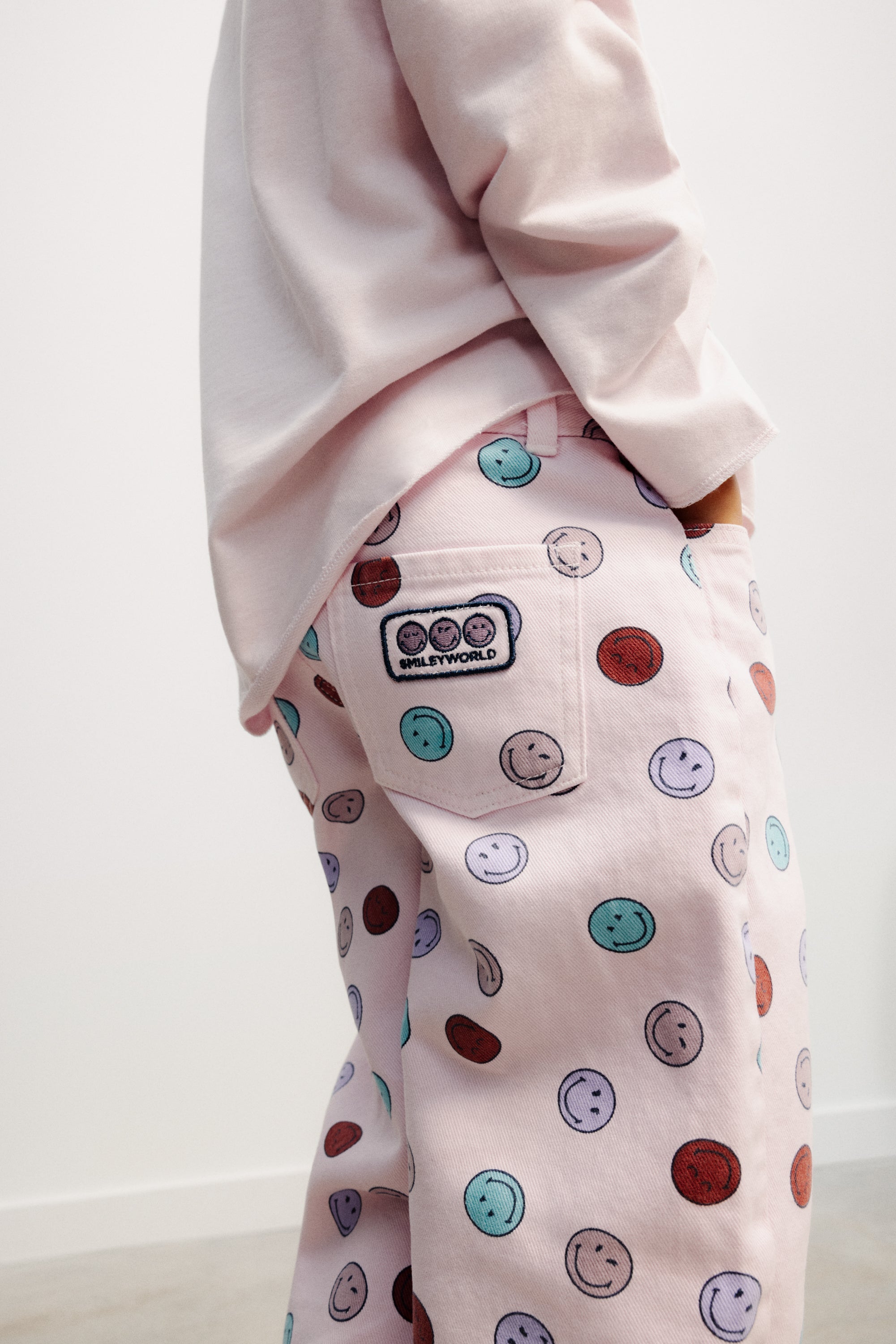 Smiley Denim Trouser - Smiley Print