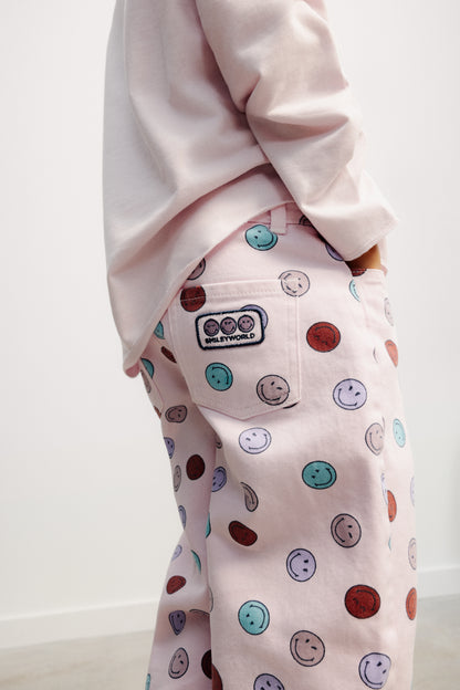 Smiley Denim Trouser - Smiley Print