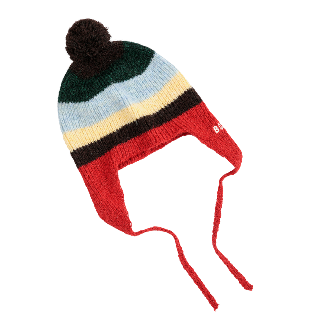Striped Knitted Beanie - Multicolor