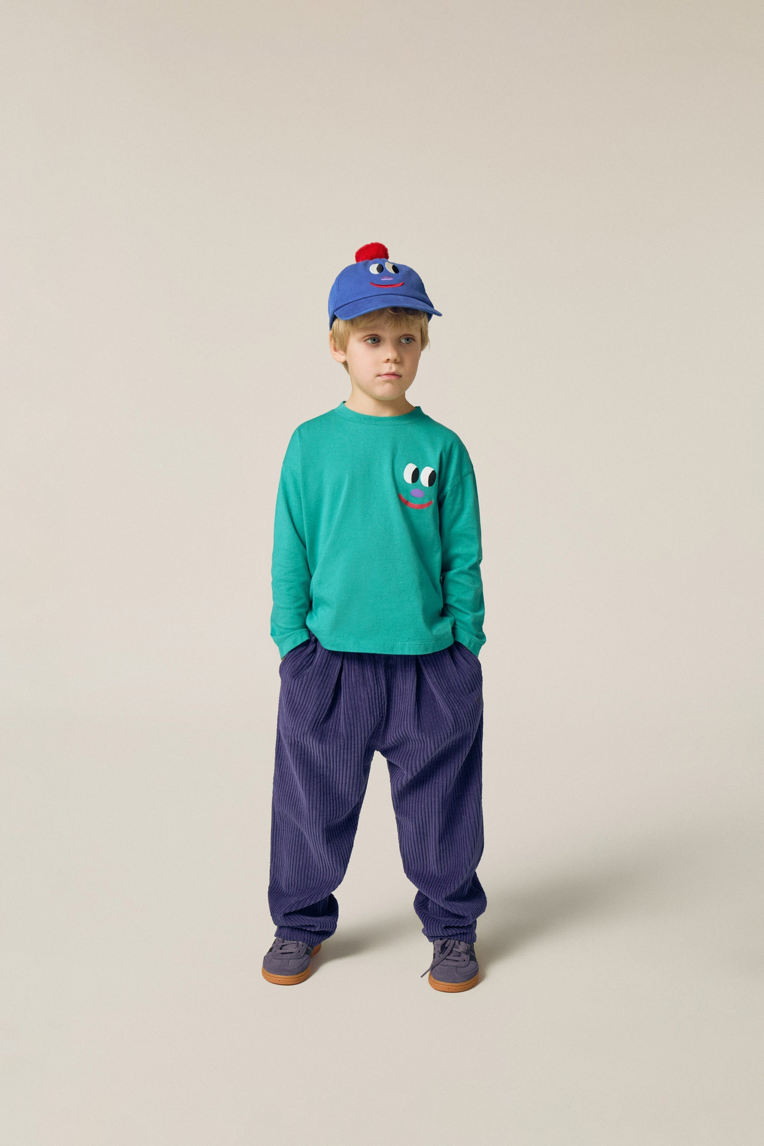 Smiling Face Green Sweatshirt - Green