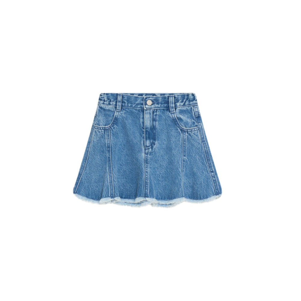 Ridge Denim Skirt - Mid Blue Denim
