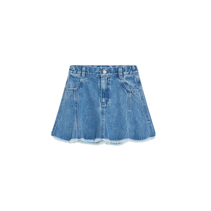 Ridge Denim Skirt - Mid Blue Denim