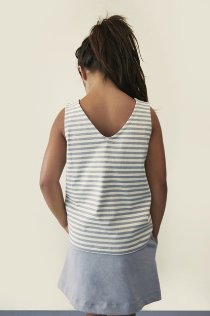 Boxy Tank Top Gots - Stone Gray - Cream