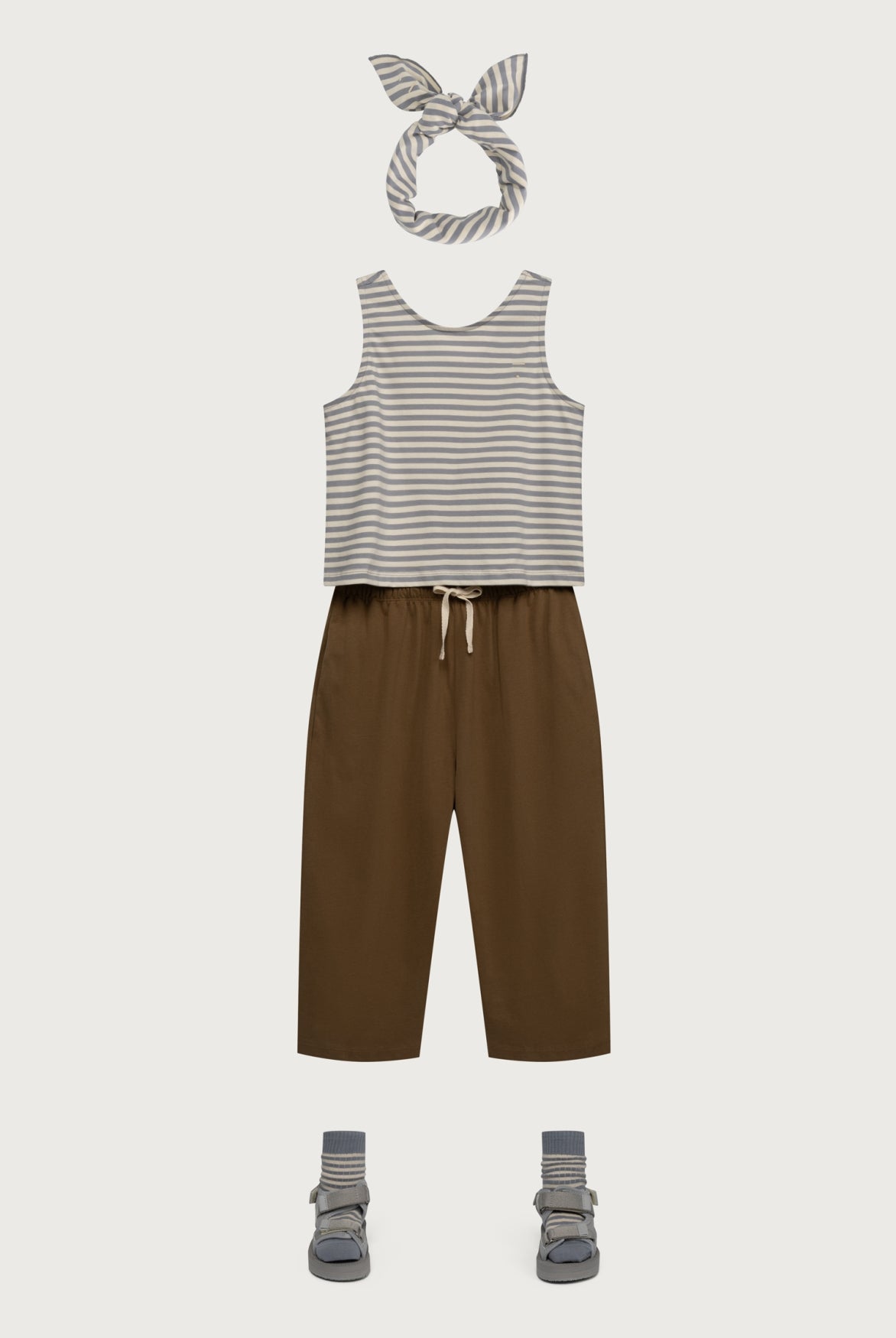 Boxy Tank Top Gots - Stone Gray - Cream