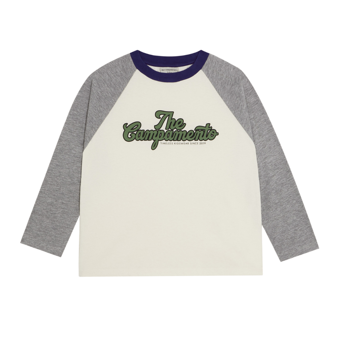 The Campamento Color Block Grey Tshirt - Ecru