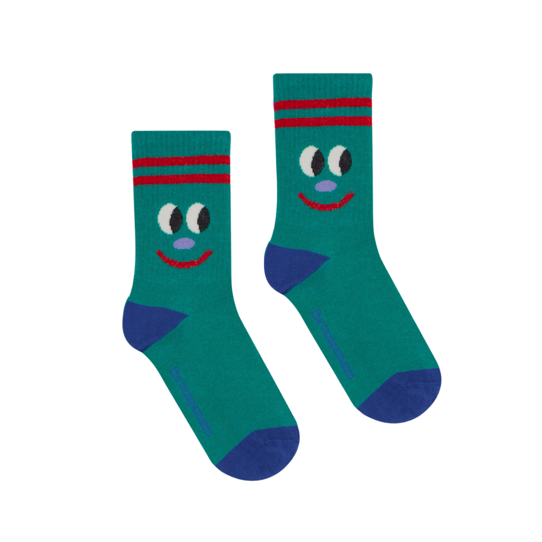 Smiling Face Socks - Green
