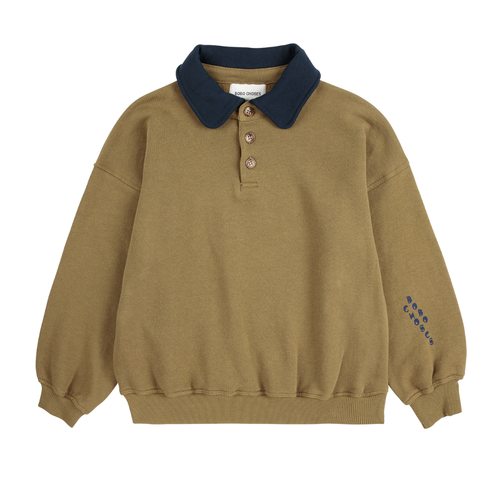 Bobo Choses Polo Trui - Khaki Groen