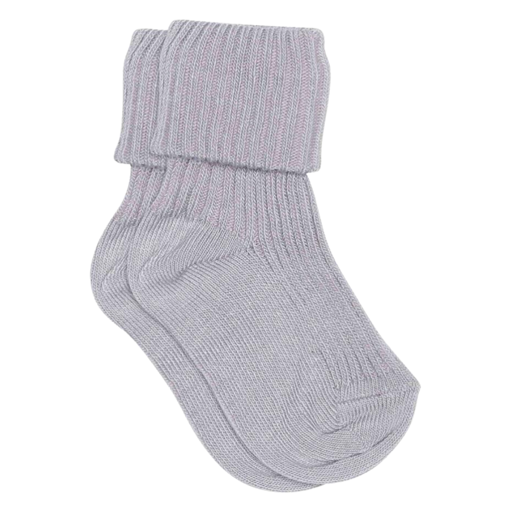 Cotton Rib Socks - Lavender Sky